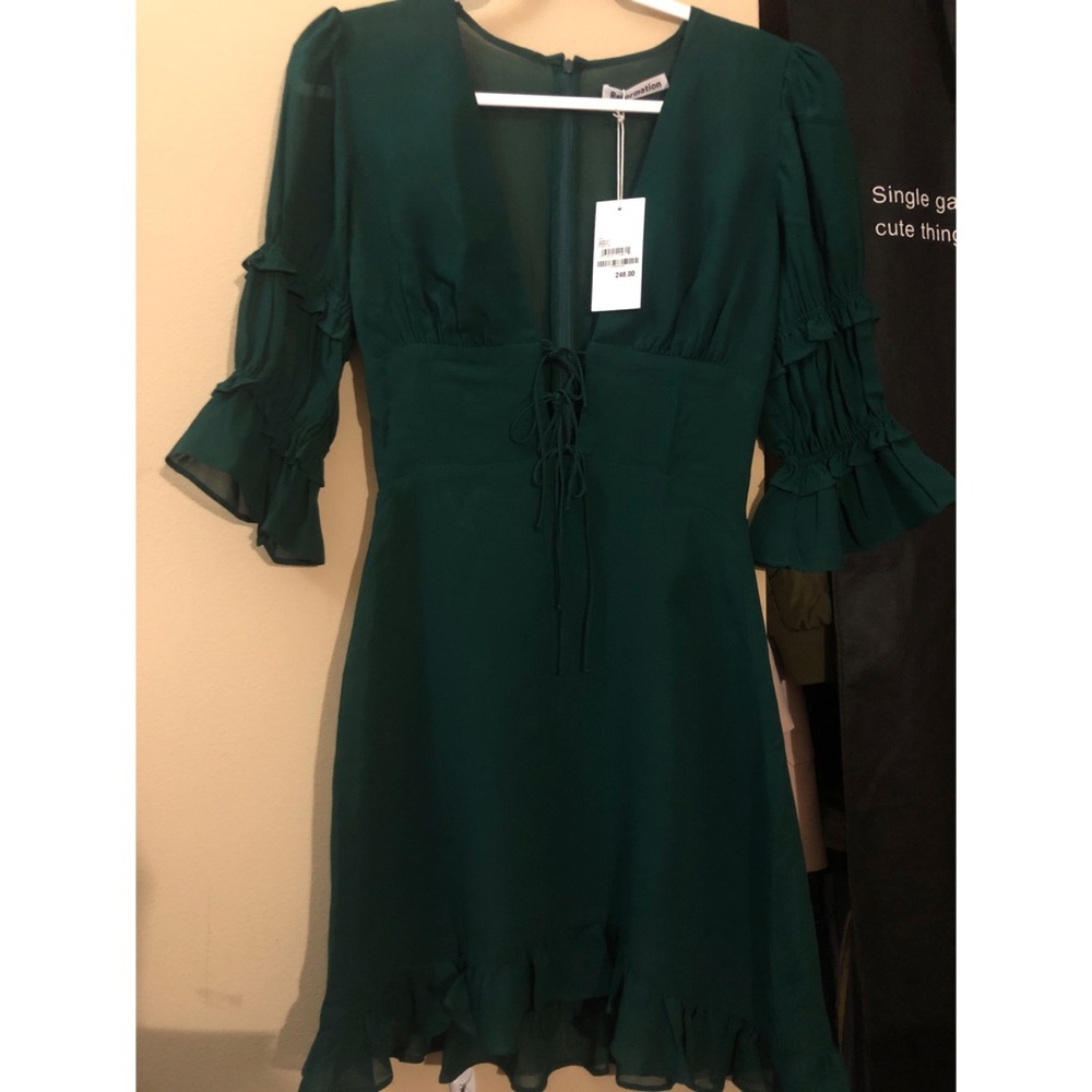 Reformation Laurelei Dress in Emerald - Picture 7 of 8